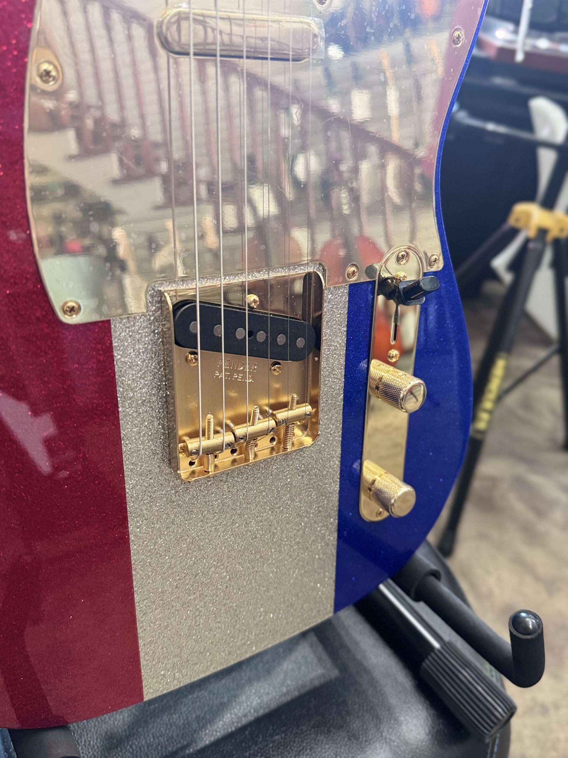 Fender Buck Owens Signature Telecaster 2026 Red, Silver, Blue Sparkle - Image 2