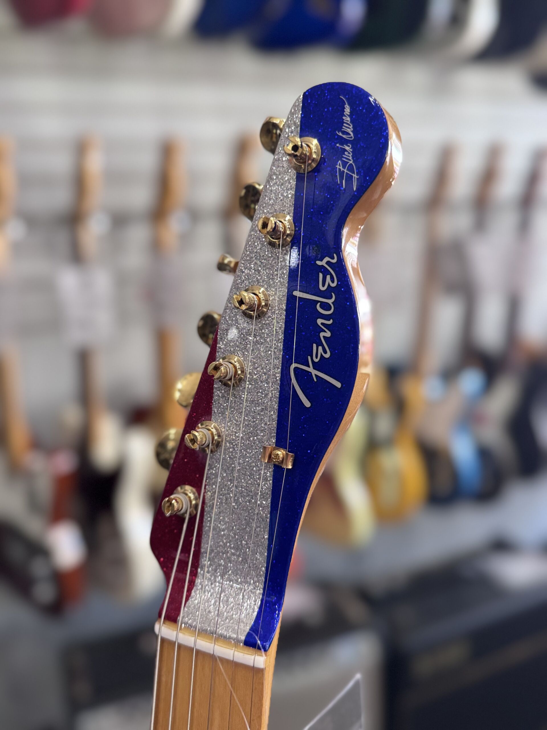 Fender Buck Owens Signature Telecaster 2026 Red, Silver, Blue Sparkle - Image 3
