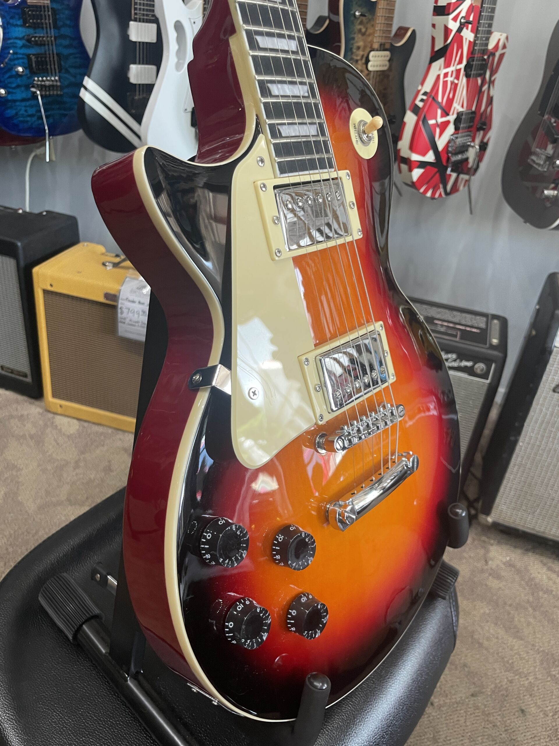 LyxPro Les Paul Style Single - Sunburst - Image 3
