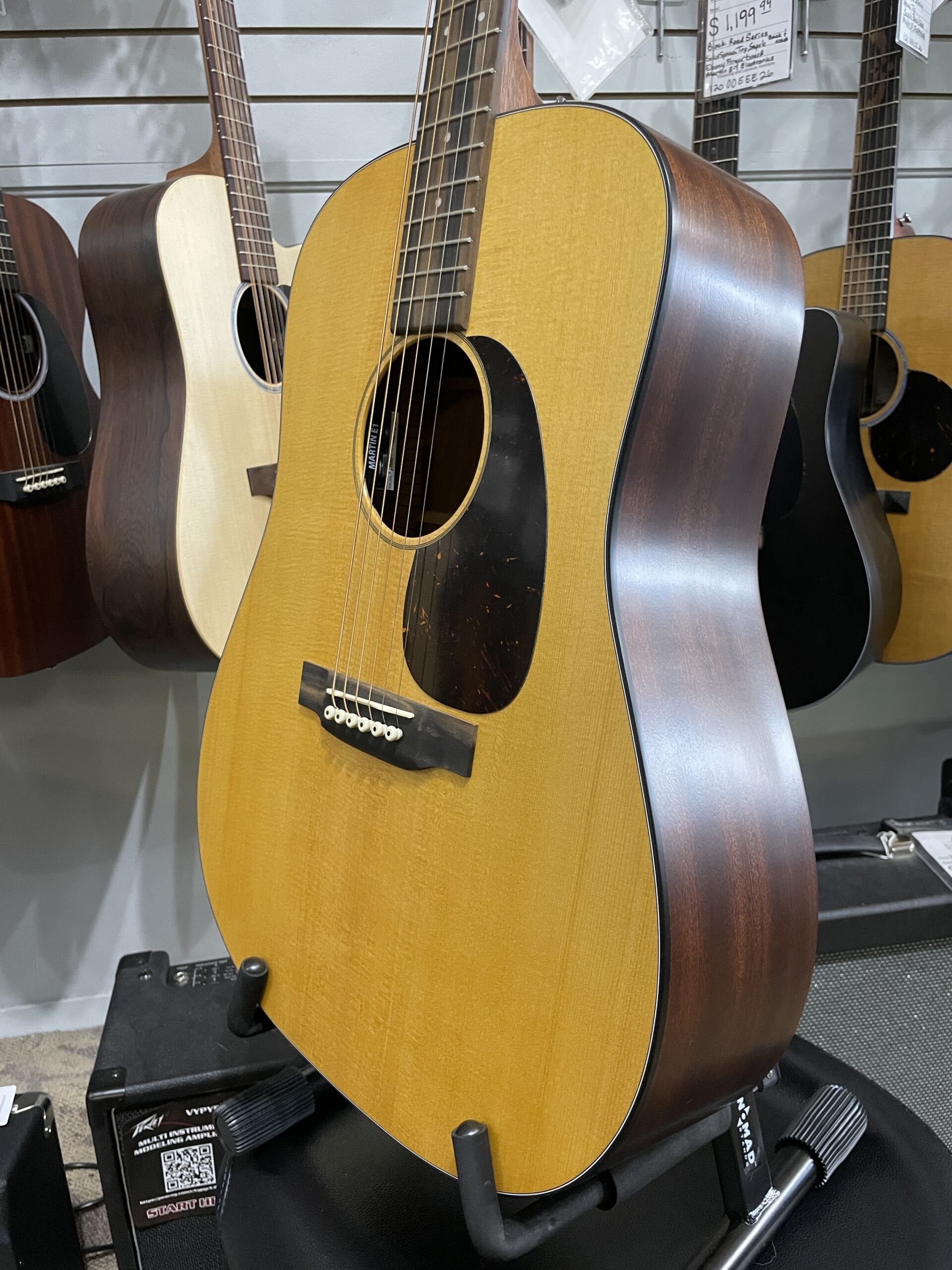 Martin Road Series D-10E Retro 2026 - AgMartin Road Series D-10E Retro – Aging Toner SOFTCASE INCLUDED The Martin D-10E Retro captures the essence of a classic Martin dreadnought while incorporating modern features designed for today's musicians. Built with a solid Sitka spruce top and solid sapele back and sides, it produces strong projection, warm mids, crisp highs, and excellent note definition. The vintage-inspired Aging Toner finish gives the guitar the appearance of a well-loved instrument right out of the case, while the satin finish enhances resonance and provides a comfortable playing feel. Martin's scalloped bracing allows the top to move freely, resulting in impressive volume and responsiveness. Equipped with Martin E-1 electronics and an onboard tuner, the D-10E Retro is ready for live performance, recording sessions, or worship settings. The Performing Artist neck profile and High-Performance Taper make it comfortable for both rhythm and lead playing. Whether you're a singer-songwriter, bluegrass picker, worship leader, or weekend performer, the D-10E Retro offers authentic Martin craftsmanship and tone at a price that's hard to beat. Specifications Body Size: Dreadnought (D-14 Fret) Top: Solid Sitka Spruce Back & Sides: Solid Sapele Bracing: Scalloped X-Bracing Neck: Select Hardwood Neck Profile: Performing Artist Profile Neck Taper: High-Performance Taper Scale Length: 25.4" Fingerboard: FSC Certified Richlite Bridge: FSC Certified Richlite Nut Width: 1-3/4" (44.5mm) Nut Material: White Corian Saddle: Compensated White Tusq Electronics: Martin E-1 Electronics with Built-In Tuner Finish: Satin Aging Toner Top / Satin Body Tuners: Chrome Enclosed Gear Case: Martin Softshell Gig Bag Made In: Nazareth, Pennsylvania, USAing Toner - Image 3