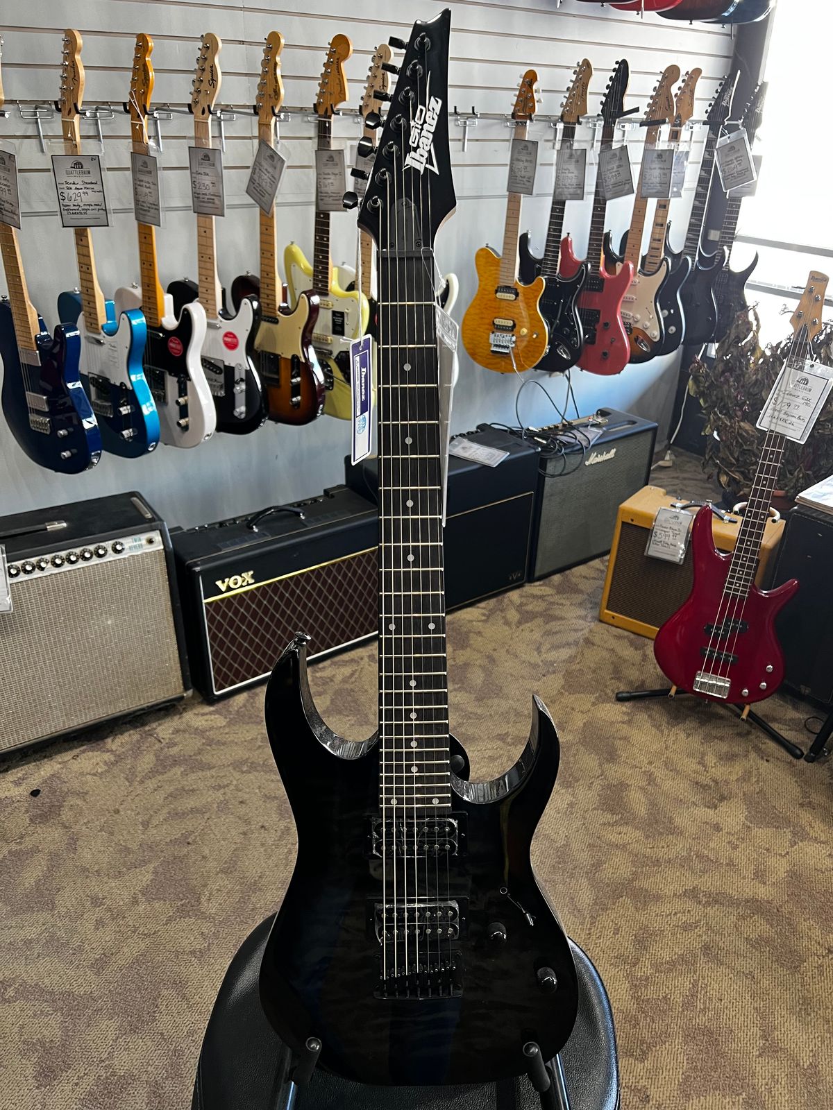Ibanez GRG7221QA-TKS Gio with Purpleheart Fretboard 2020-Present - Transparent Black Sunburst
