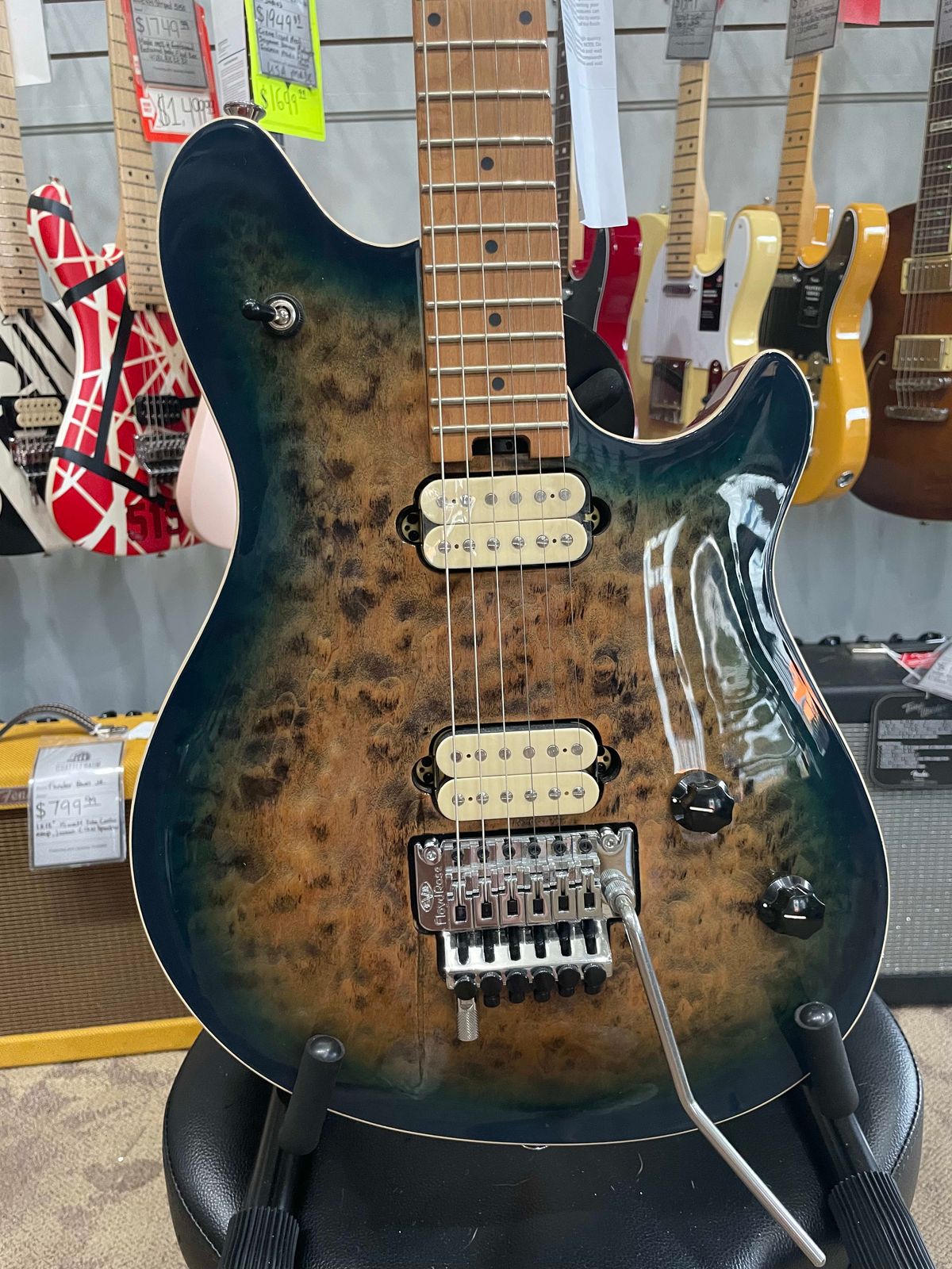 EVH Wolfgang WG Special QM with Baked Maple Neck 2024 - Present - Indigo Burst - Image 2