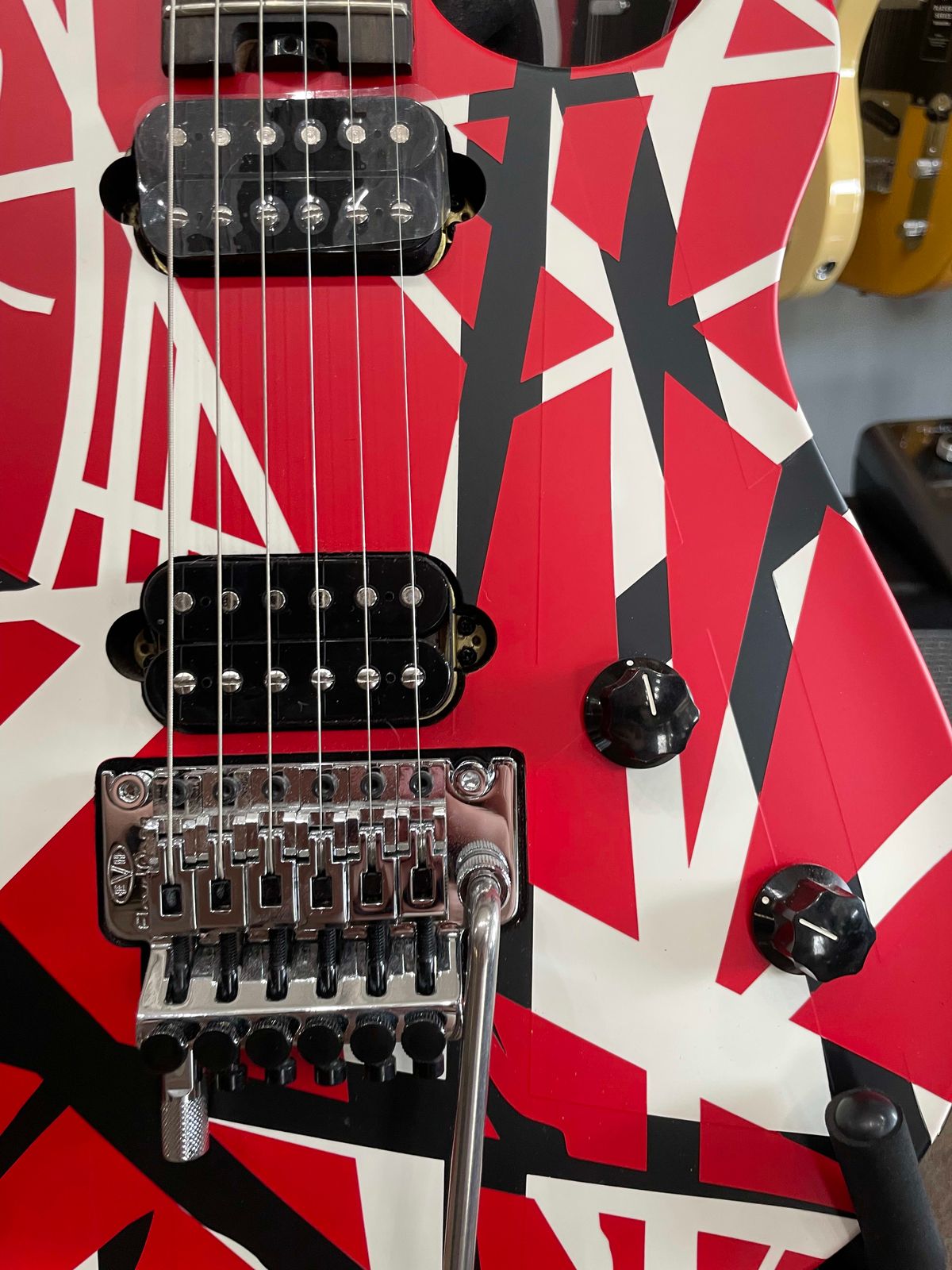 EVH Wolfgang Special Striped with Ebony Fretboard 2024-Present - Satin Red/Black/White Stripes - Image 3