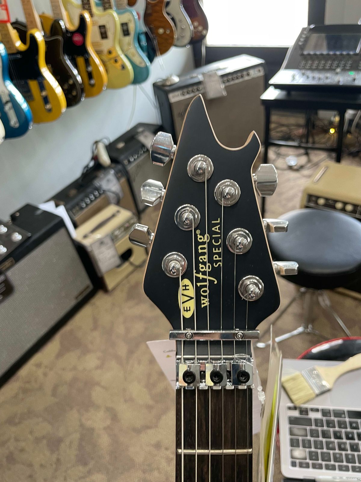 EVH Wolfgang Special Striped with Ebony Fretboard 2024-Present - Satin Red/Black/White Stripes - Image 6