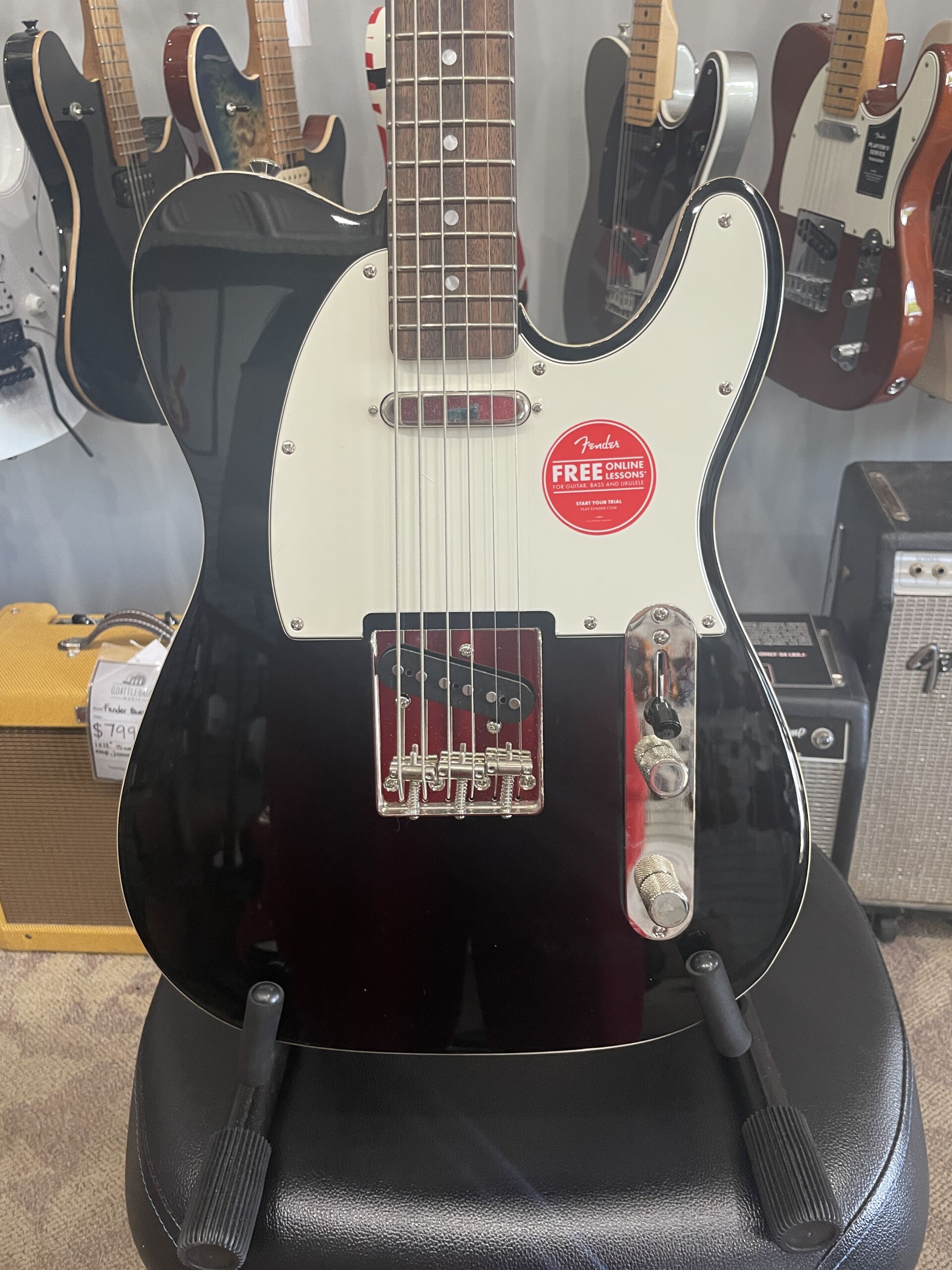 Fender Squier Classic Vibe Baritone Custom Telecaster - Black - Image 2