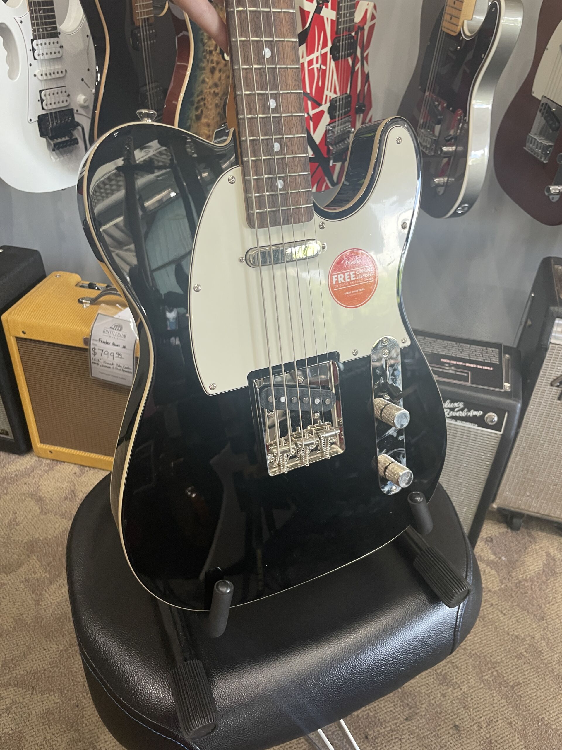 Fender Squier Classic Vibe Baritone Custom Telecaster - Black - Image 4