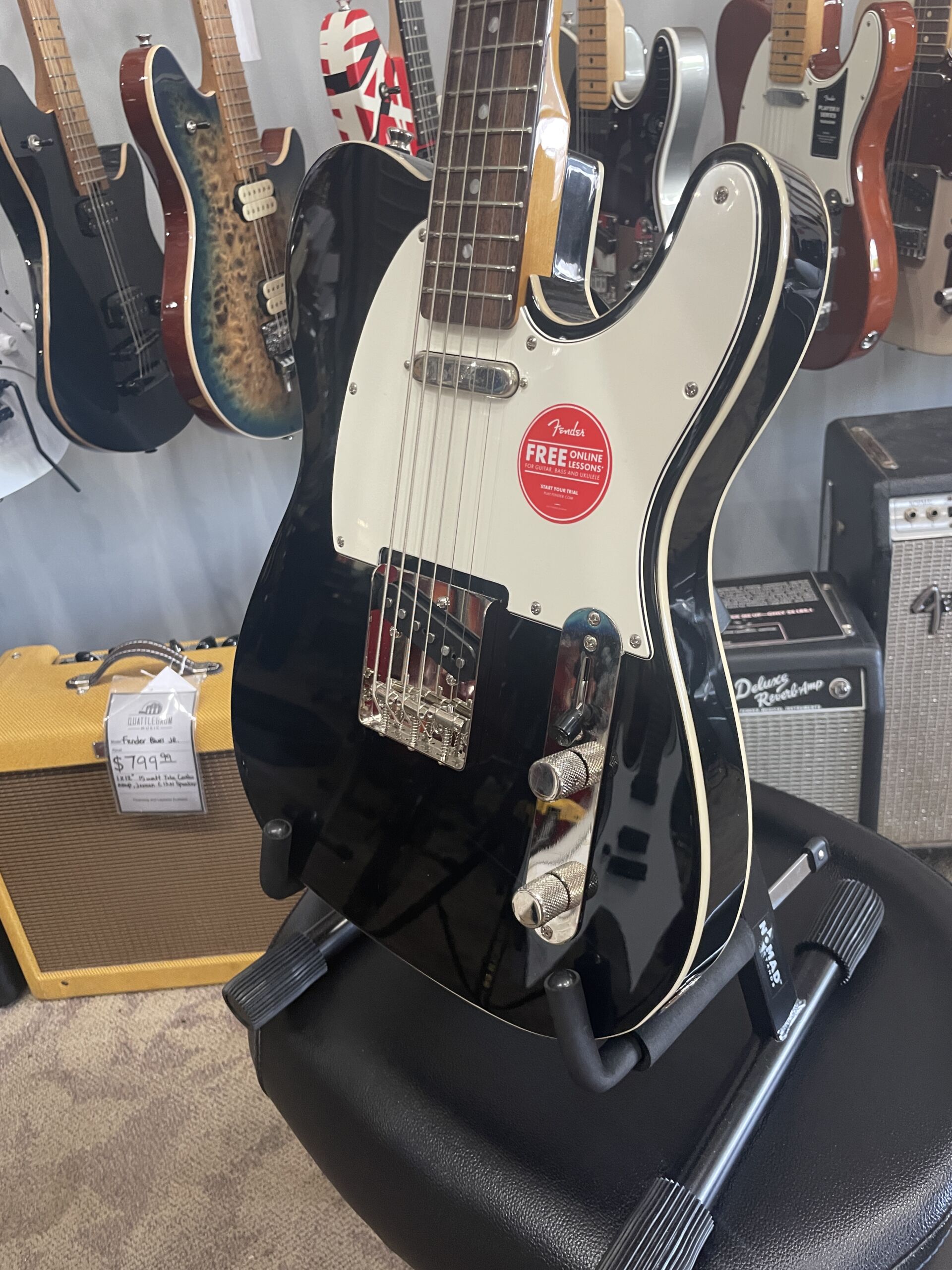 Fender Squier Classic Vibe Baritone Custom Telecaster - Black - Image 3